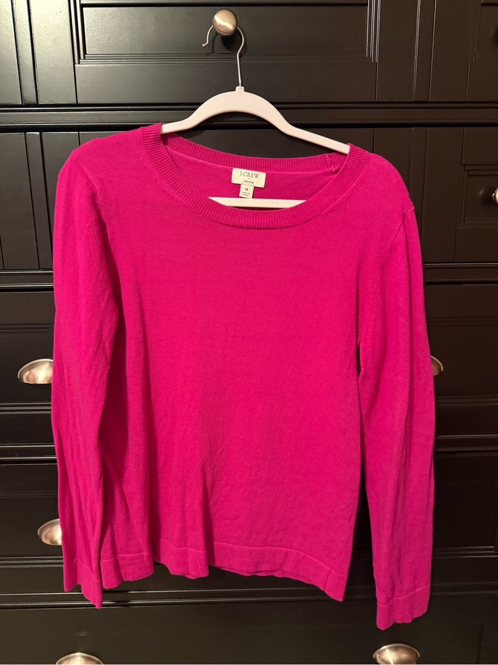 J. Crew Bright Fuchsia Crewneck Sweater